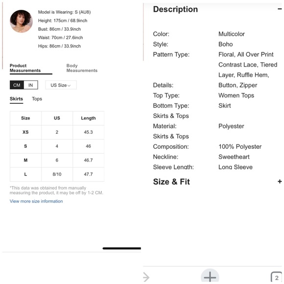 Floral Lantern Sleeve Top X Small Bandeau Crop Bustier Puffy Balloon Sleeve - Picture 11 of 11